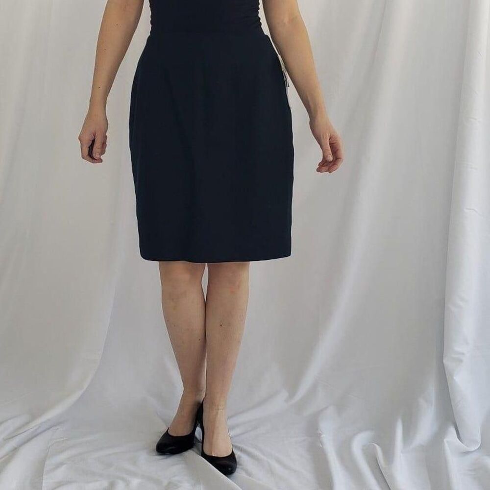 Deadstock Black‎ Wool Pencil Skirt